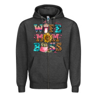 Charcoal Heather wife mom boss Zipper Hoodie - AdoDesignShop
