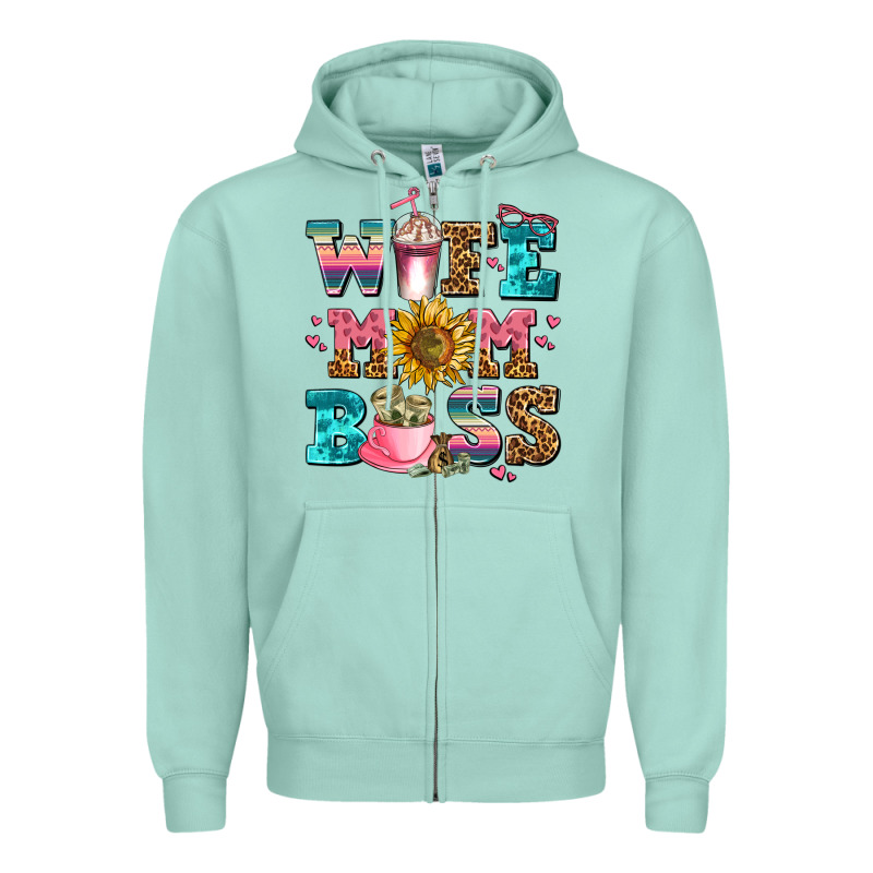 Wife Mom Boss Zipper Hoodie by AdoDesignShop | Teevron
