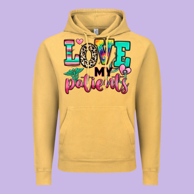 Love My Patients Nurse Vintage Hoodie Designed By Ranaportraitstore
