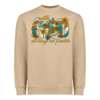 Mushroom with god all things are possible with cross Heavyweight Sweatshirt - texasbilliewilder