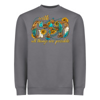With God All Things Are Possible With Cross Heavyweight Sweatshirt | Teevron