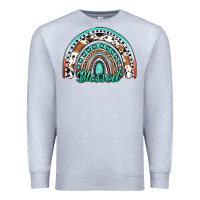 Heather Grey blessed western rainbow Premium Sweatshirt - Jasminsmagicworld