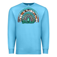 Ocean Blue blessed western rainbow Premium Sweatshirt - Jasminsmagicworld
