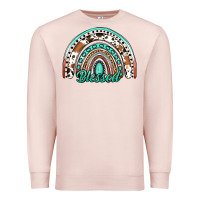 Pale Pink blessed western rainbow Premium Sweatshirt - Jasminsmagicworld