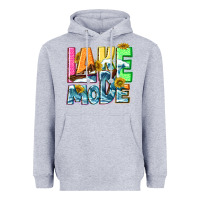 Heather Grey Lake mode summer Heavyweight Hoodie - NancyCooperArtShop