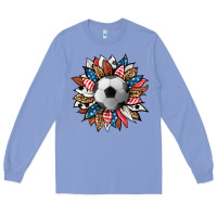 Colony Blue football sunflower Long Sleeve Tee - HRA Design Shop