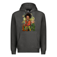 Charcoal Heather black afro boy love Premium Hoodie - NancyCooperArtShop