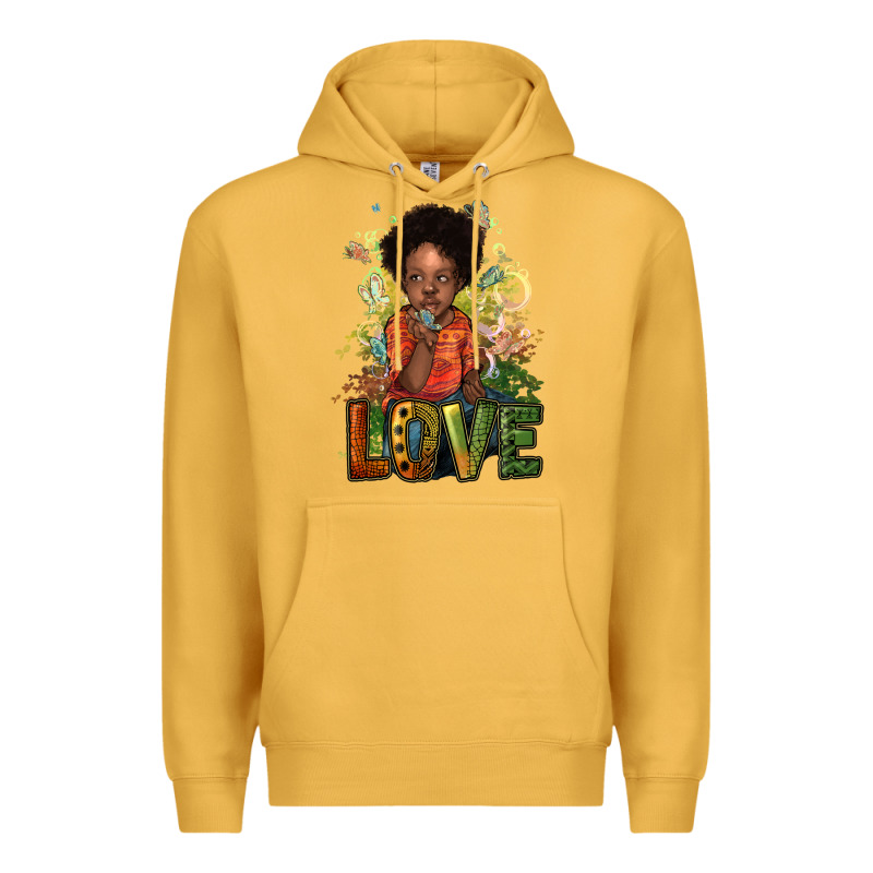 Black Afro Boy Love Premium Hoodie by NancyCooperArtShop | Teevron