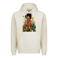 Oatmeal Heather black afro boy love Premium Hoodie - NancyCooperArtShop