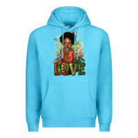 Ocean Blue black afro boy love Premium Hoodie - NancyCooperArtShop