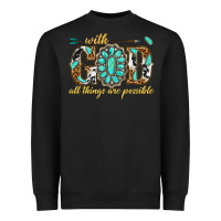 Black with god all things are possible with gemstone Heavyweight Sweatshirt - texasbilliewilder