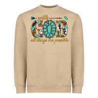 Mushroom with god all things are possible with gemstone Heavyweight Sweatshirt - texasbilliewilder