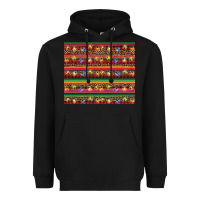 Black Christmas lights serape Heavyweight Hoodie - BarkalooDesign