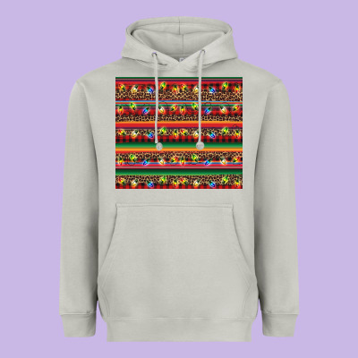 Christmas Lights Serape Heavyweight Hoodie Designed By Barkaloodesign