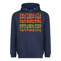 Navy Christmas lights serape Heavyweight Hoodie - BarkalooDesign
