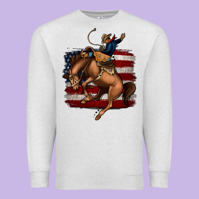 Bucking Bronco Premium Sweatshirt Designed By Jasminsmagicworld