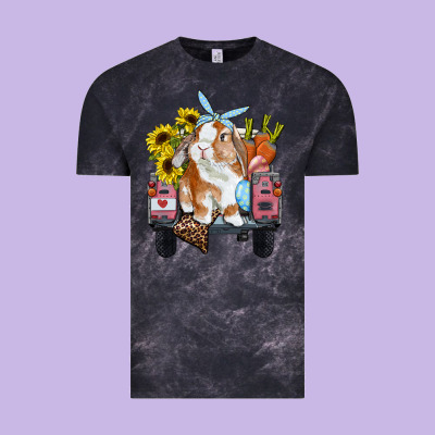 Easter Truck With Bunny Sunflowers And Eggs Vintage Tee Designed By Ranaportraitstore