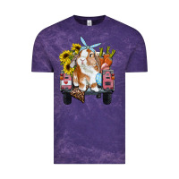 Cloud Purple easter truck with bunny sunflowers and eggs Vintage Tee - RanaPortraitStore