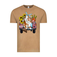 Vintage Camel easter truck with bunny sunflowers and eggs Vintage Tee - RanaPortraitStore