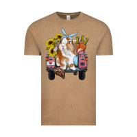 Vintage Coffee easter truck with bunny sunflowers and eggs Vintage Tee - RanaPortraitStore
