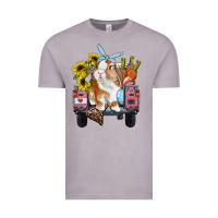 Vintage Zinc easter truck with bunny sunflowers and eggs Vintage Tee - RanaPortraitStore