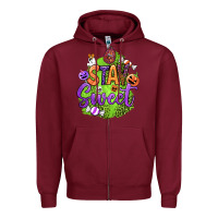 Burgundy stay sweet halloween Zipper Hoodie - BundleAndBundleShop