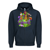Navy stay sweet halloween Zipper Hoodie - BundleAndBundleShop
