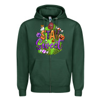 Sports Green stay sweet halloween Zipper Hoodie - BundleAndBundleShop