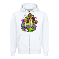 White stay sweet halloween Zipper Hoodie - BundleAndBundleShop