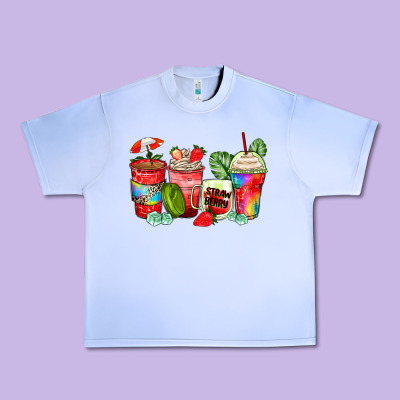 Strawberry Coffee Cups Urban Heavy Tee Designed By Zillion Design Studio