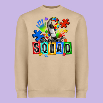 Soccer Support Squad Autism Heavyweight Sweatshirt Designed By Zillion Design Studio