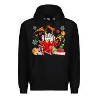Black cup of chocolate and cookies Premium Hoodie - MaliasSmallBusiness