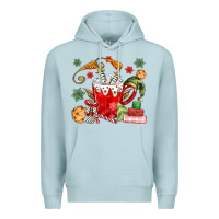 Blue Mist cup of chocolate and cookies Premium Hoodie - MaliasSmallBusiness