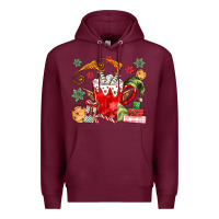 Burgundy cup of chocolate and cookies Premium Hoodie - MaliasSmallBusiness