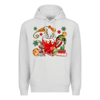 Dove Grey cup of chocolate and cookies Premium Hoodie - MaliasSmallBusiness