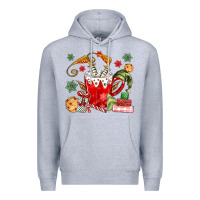 Heather Grey cup of chocolate and cookies Premium Hoodie - MaliasSmallBusiness