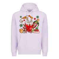 Lilac cup of chocolate and cookies Premium Hoodie - MaliasSmallBusiness