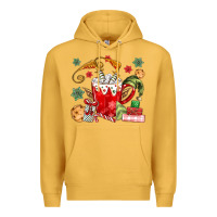 Mustard cup of chocolate and cookies Premium Hoodie - MaliasSmallBusiness