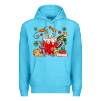 Ocean Blue cup of chocolate and cookies Premium Hoodie - MaliasSmallBusiness