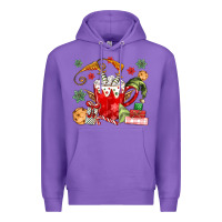 Purple cup of chocolate and cookies Premium Hoodie - MaliasSmallBusiness