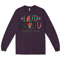 Plum loud proud football mom Long Sleeve Tee - CowhideDigitalArt