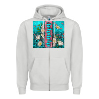 Dove Grey turquoise leopard mama Zipper Hoodie - AdoDesignShop