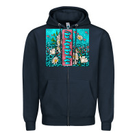 Navy turquoise leopard mama Zipper Hoodie - AdoDesignShop