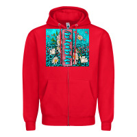 Red turquoise leopard mama Zipper Hoodie - AdoDesignShop