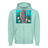 Seafoam turquoise leopard mama Zipper Hoodie - AdoDesignShop