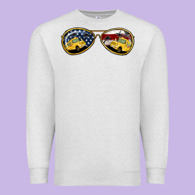 Bus Driver American Sunglasses Premium Sweatshirt Designed By Jasminsmagicworld