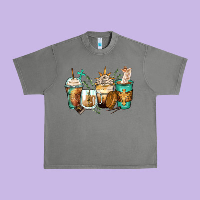 Jesus Coffee Cups Urban Heavy Tee Designed By Zillion Design Studio