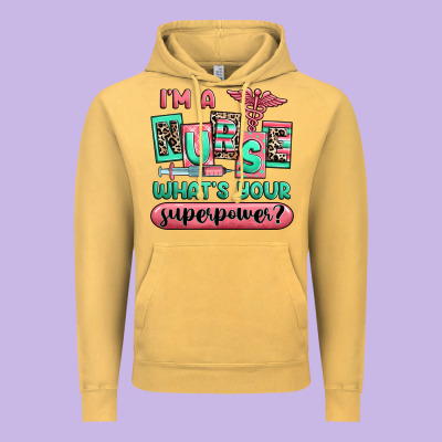 Im A Nurse Whats Your Superpower Vintage Hoodie Designed By Ranaportraitstore