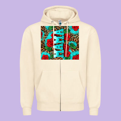 Rose Leopard Mama Zipper Hoodie Designed By Adodesignshop