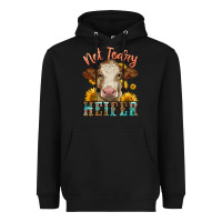 Black heifer with sunflowers Heavyweight Hoodie - LillyAllenDesigns